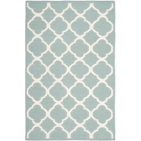 Safavieh 3 X 5 Ft. Small Rectangle Contemporary Dhurries- Blue And Ivory- Flatweave Rug DHU627A-3